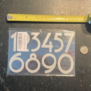 Funky, Art Deco, Vinyl 1.5" x 2" Reflective Mailbox Numbers (NWOT)